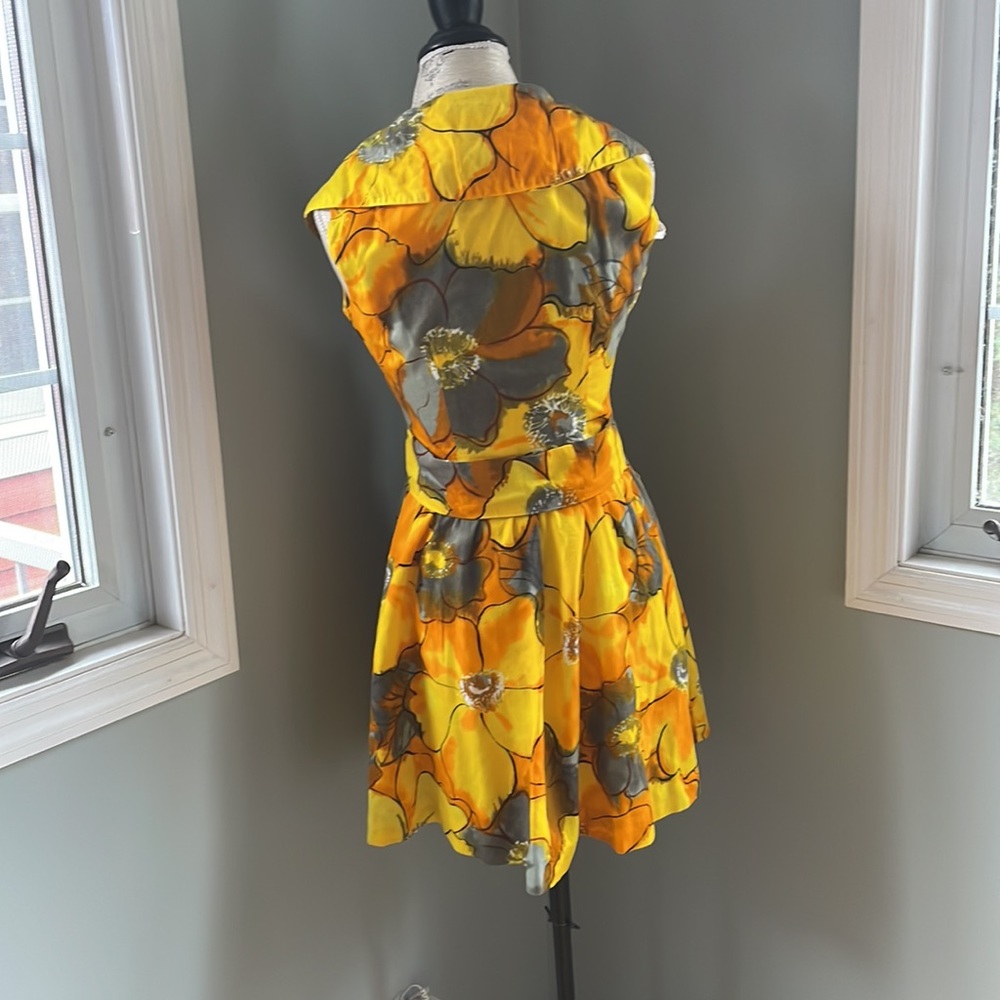 Evelyn Margolis 60’s vintage bark cloth Hawaiian dopamine dress EUC size small - Picture 6 of 12